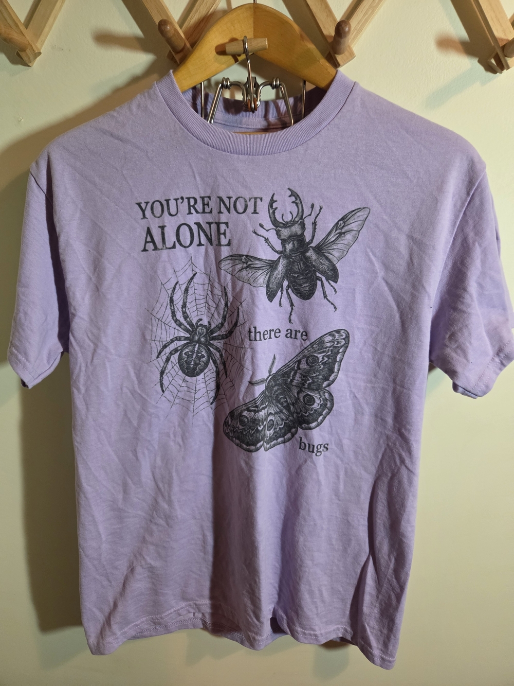 Lavender You're Not Alone There Are Bugs Graphic Tee Insects Whimsigoth